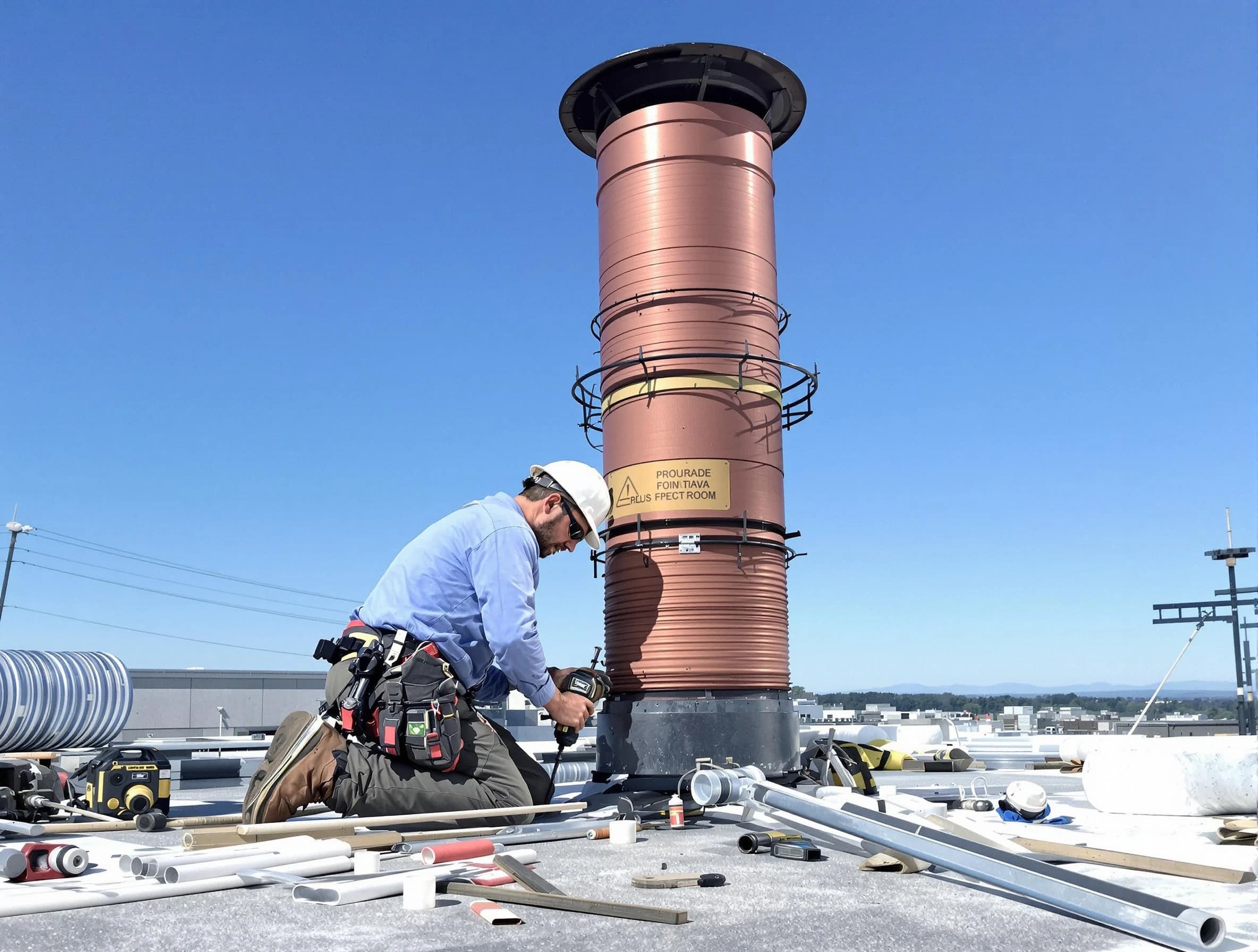 Installed chimney liner by Hillsborough Chimney Sweep in Hillsborough, NJ