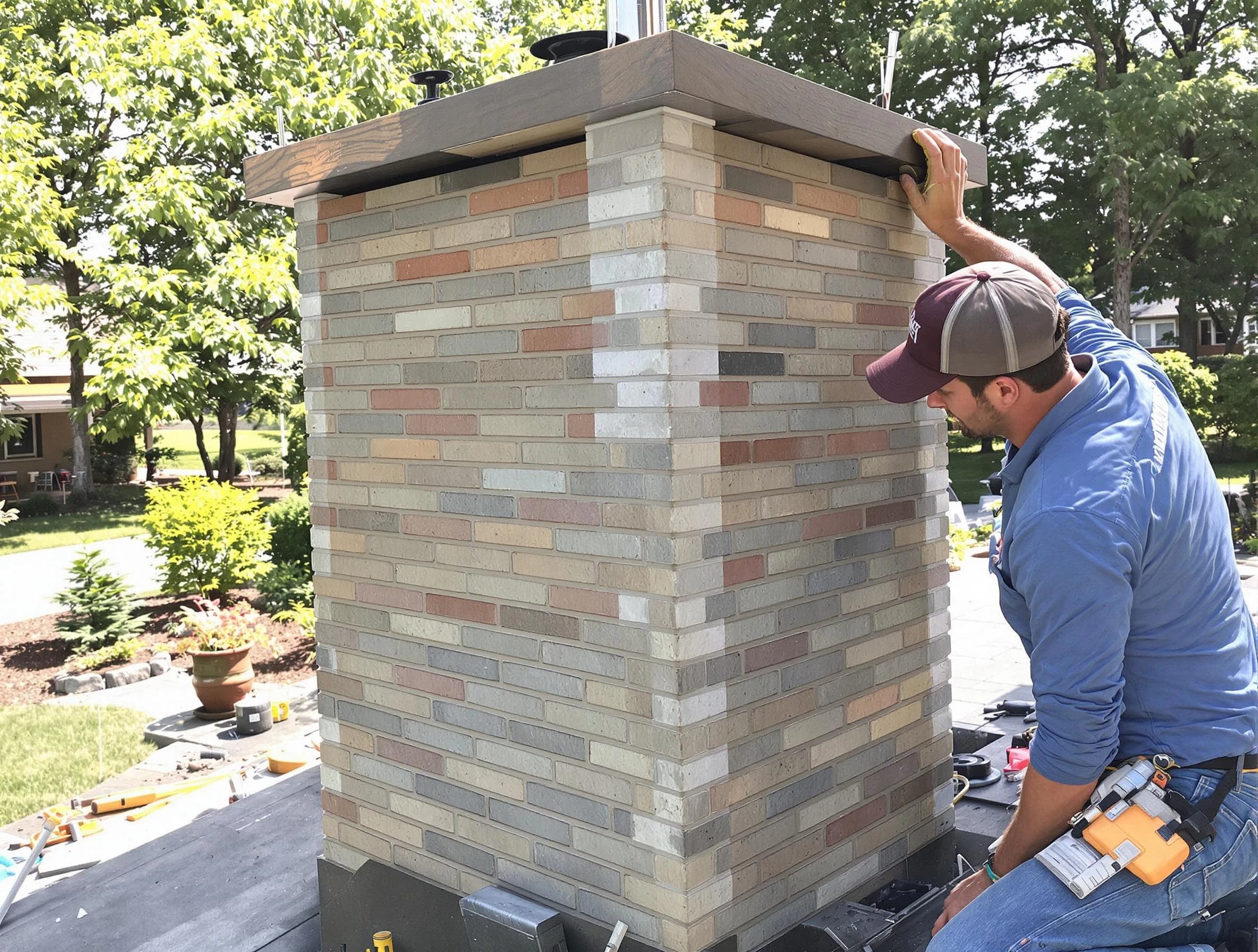 Hillsborough Chimney Sweep completing a modern chimney remodel in Hillsborough, NJ