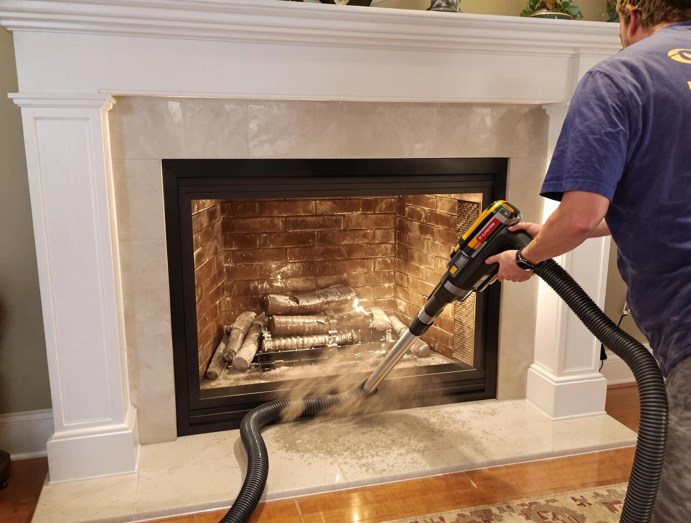 Fireplace cleaning performed by Hillsborough Chimney Sweep in Hillsborough, NJ