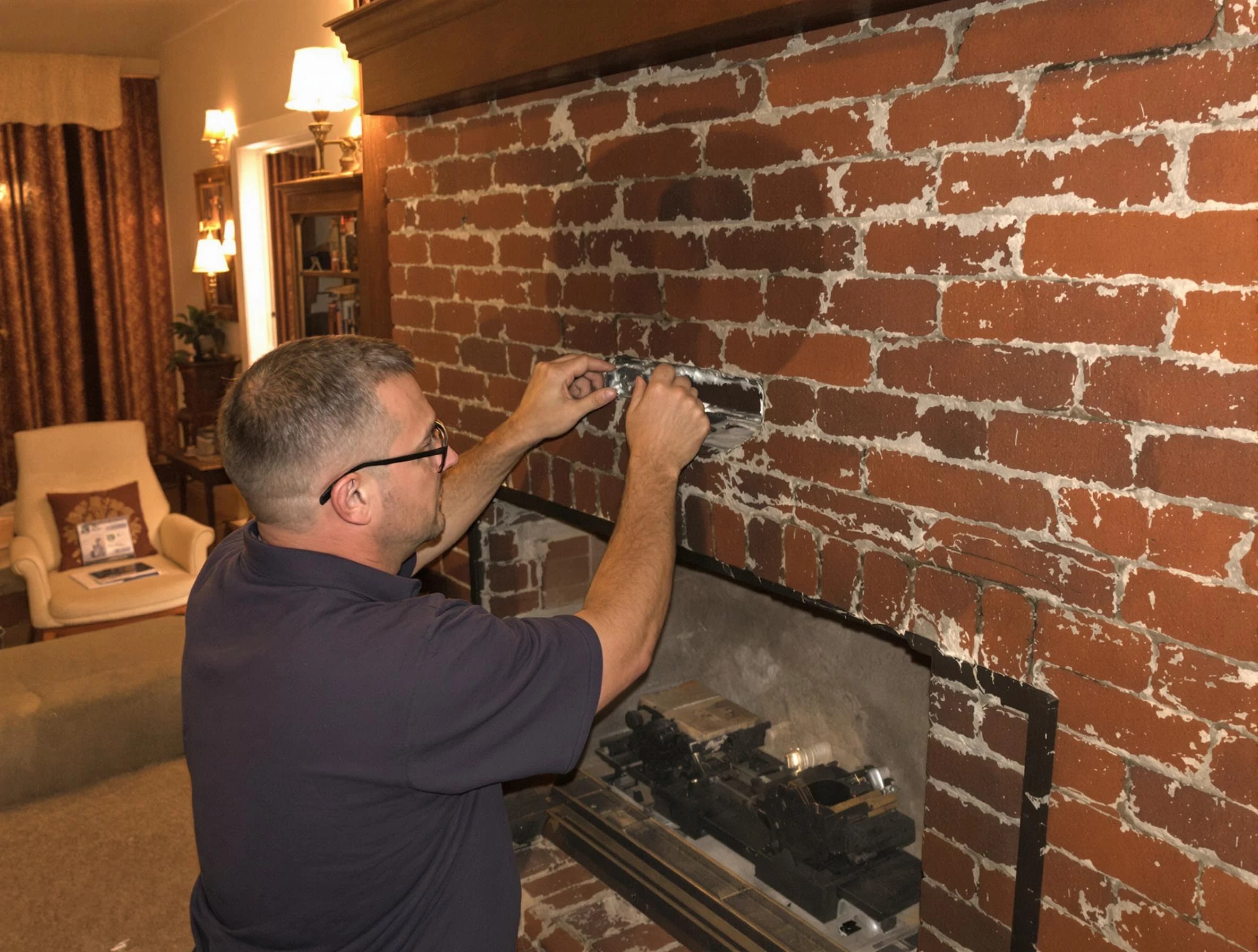 Hillsborough Chimney Sweep expert fixing a fireplace in Hillsborough, NJ